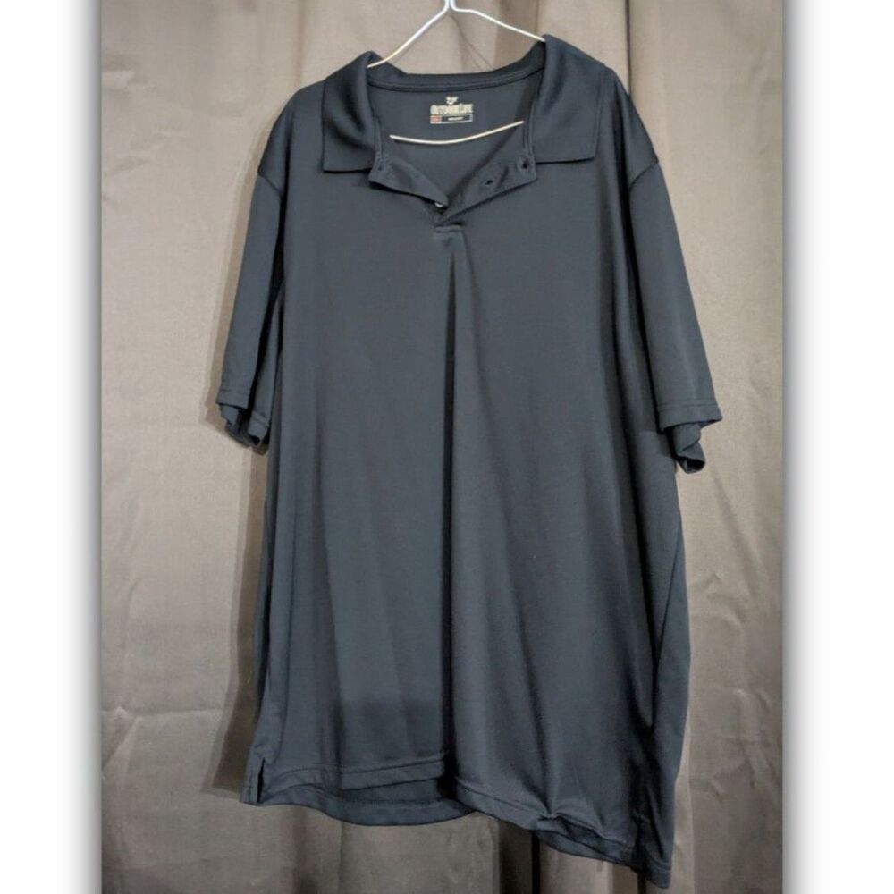 Outdoor Life Polo Shirt Men's XXL Black Knit Short Sleeve 3-Button Pullover